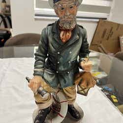  Vintage Sea Captain Helmsman Holding Lantern Porcelain Figurine 