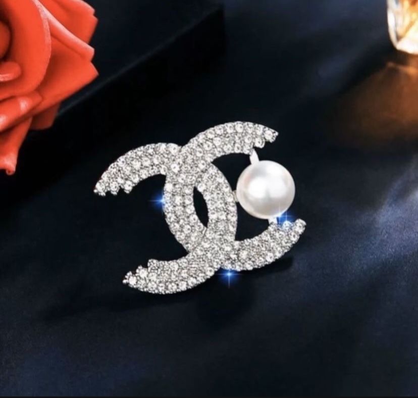 Designer Double C Bling Brooch