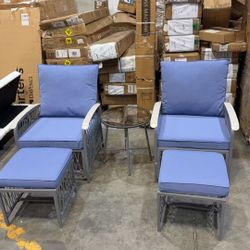 5 Pieces Patio Furniture Set Metal 