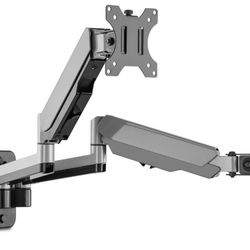 Dual 13"-32" Monitor Wall Mount fits Two Flat/Curved Computer Screen Full Motion Swivel Tilt Rotatio
