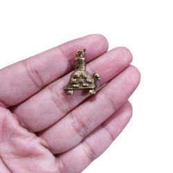 Vintage Gold Toned Turtle Soup Pendant