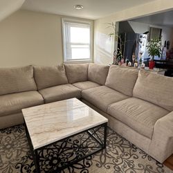 L-Shape Sectional Couch, Coffee Table, TV Stand