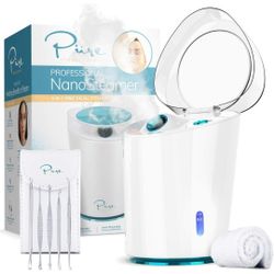 NanoSteamer PRO Professional 4-in-1 Nano Ionic Facial Steamer for Spas - 30 Min Steam Time - Humidifier