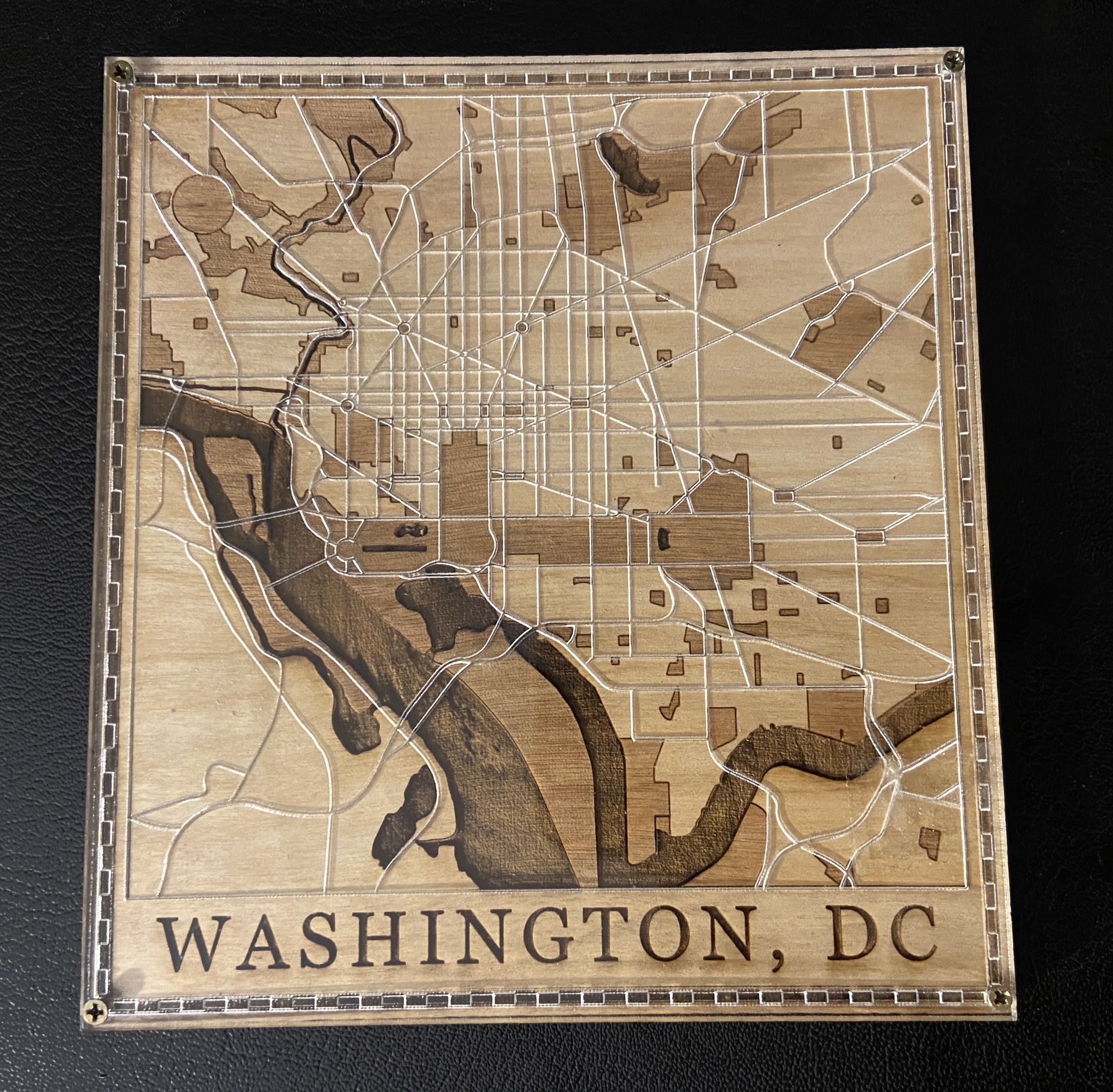 Washington DC Wood Acrylic Map