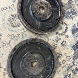 Vintage York Deep Dish 35 LB Weight Plates - Rare Iron Era Classic