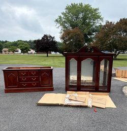 Dining table with china cabinet