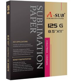 A-SUB Sublimation Paper 8.5x11 Inch 110 Sheets ONLY Compatible with Sublimation Printer and Sublimation Ink 125g