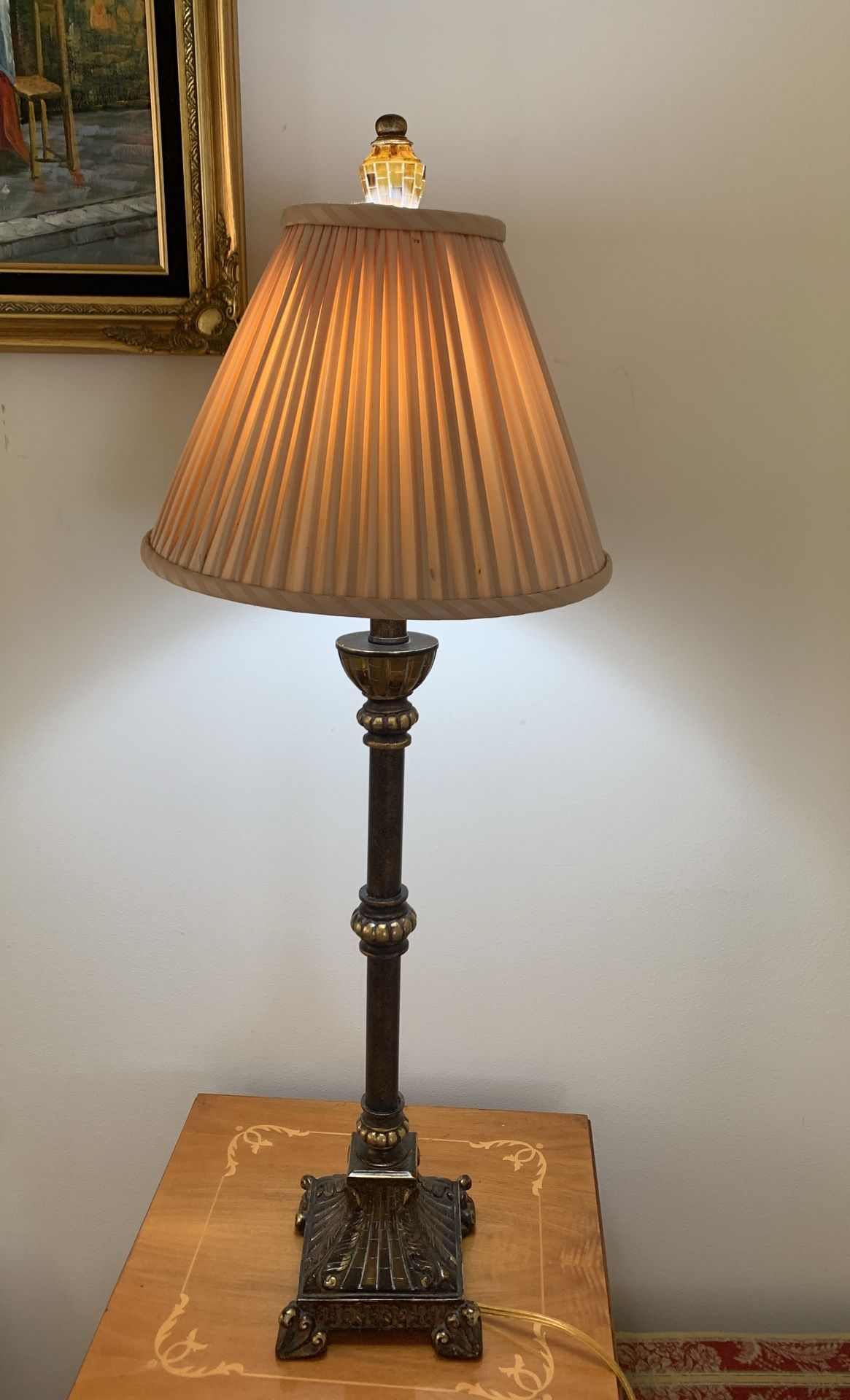 Vintage Table Lamp 33” H