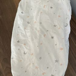 American Baby Girls Changing Pad Cover Grey Pink White Stars And Moons