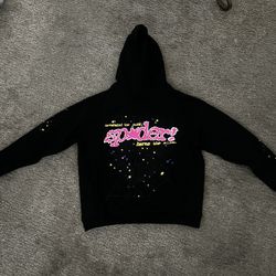 Sp5der Pink V2 Hoodie Black