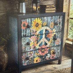 3-Drawer Peace Sign Dresser