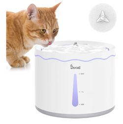 Duoai Pet Water Fountain, 1.8L Automatic Cat Water Fountain Dog Water Dispenser. Intelligent Pump with LED Indicator Water Shortage Alert