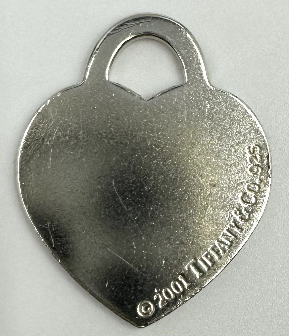 Tiffany & Co. Sterling Silver 2001 Medium Heart Pendant Charm 
