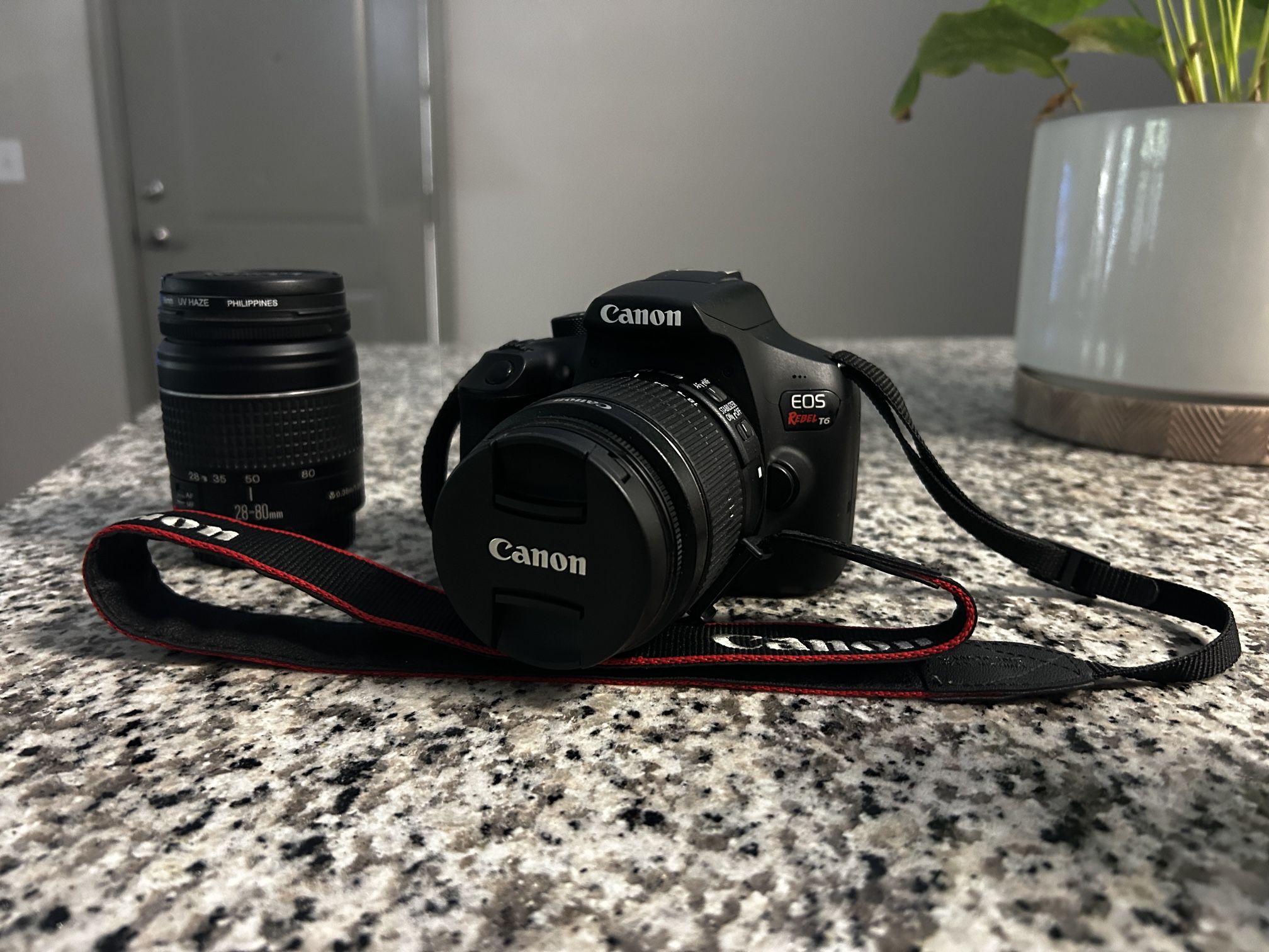 (Like New) Canon Rebel T6 with Two Lenses, Filter and SD Card