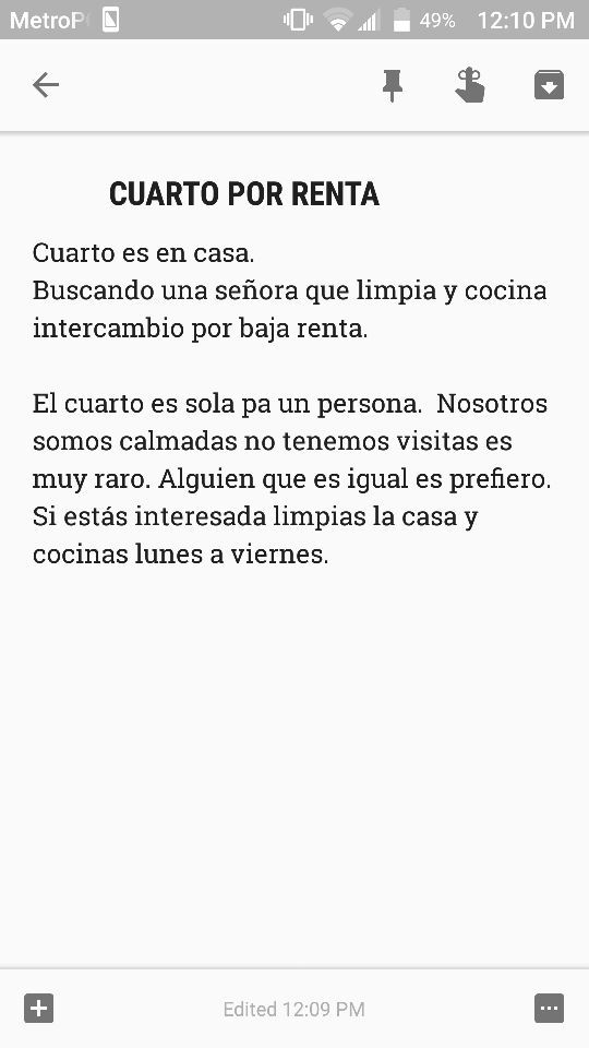 CUARTO POR RENTA