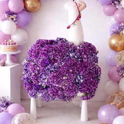 🦙 4.75ft Floral Llama Event Prop – Baby Shower / Party Photo Backdrop