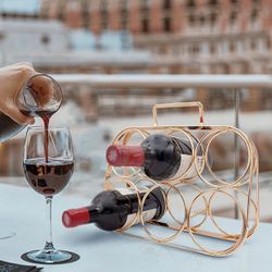 ohyes Wine Racks Countertop, Wine Bottle Holder Tabletop Stackable Wine Rack 