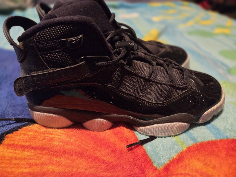 Jordan 6 Rings "Black Ice" Basketball Shoes Sneakers Size 7 Youth 7Y