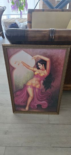 Moving Sale - Bellydancer Dancing Woman Lady Framed Art Print