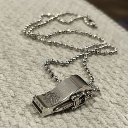 CH whistle necklace dated stamped