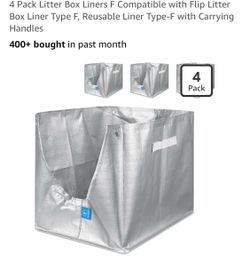 4 Pack Litter Box Liners F Compatible with Flip Litter Box Liner Type F