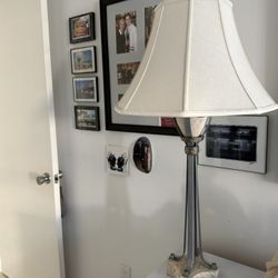 Modern Lamp With Travatine Stone Base