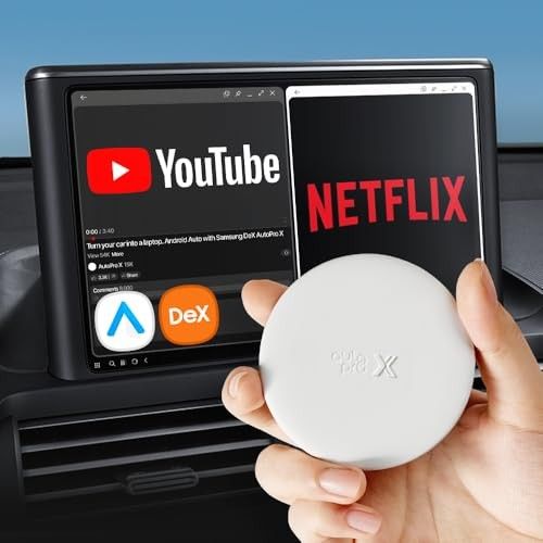 AutoPro X Android Auto Wireless Adapter Samsung DeX Box - Wireless Android Auto Adapter YouTube, ESPN, Netflix in Car Streaming Device - Use Every Goo