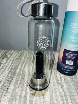 Obsidian crystal waterbottle