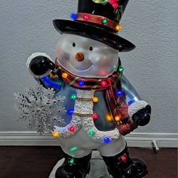 Kringle Express 36" Resin Illuminated Snowman Indoor/Outdoor Christmas Decor