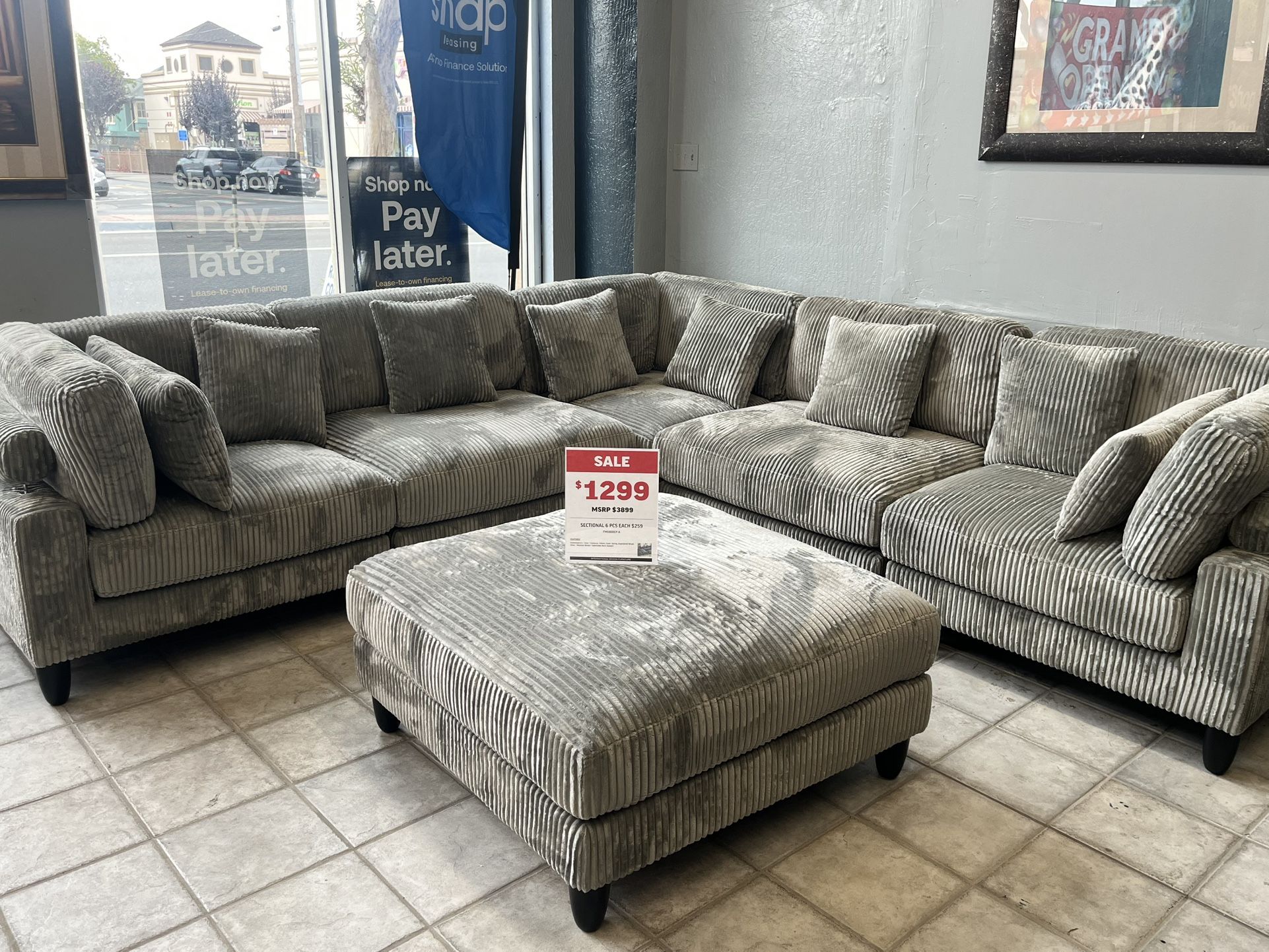 Gray 6 Pc sectional
