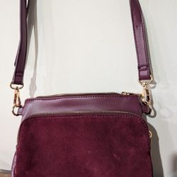 S Society - Wentworth burgundy suede crossbody bag