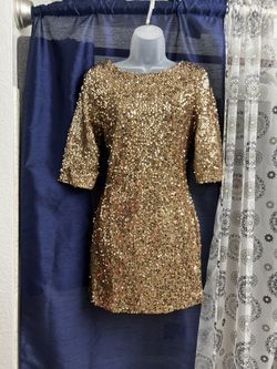 NWT - Women’s Bronze Gold Sequin Dress Size L