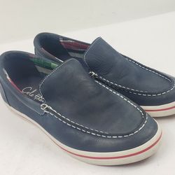 Cole Haan Mens Casual Loafers Blue Leather Moc Toe Deck Shoes Sz 8.5 M 