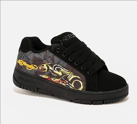 Heelys x Ed Hardy Kolect Panther Black Sneakers, Size 3 Kids