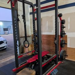 Power Rack With Adjustable Bench 