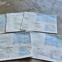 Bundle Of Vintage Aviation Maps  - Operational Navigational Charts 