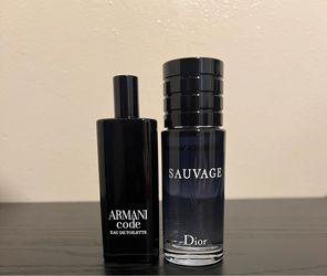 Dior Sauvage and Armani code eau de toilette