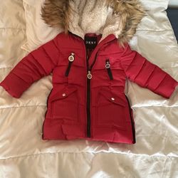 DKNY Red Baby Girls' Outerwear - Size 4T
