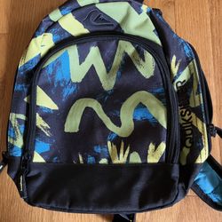 QUICKSILVER 12 X 9 GREEN BLUE BLACK BACKPACK