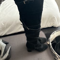 Suede Knee-High Boots 