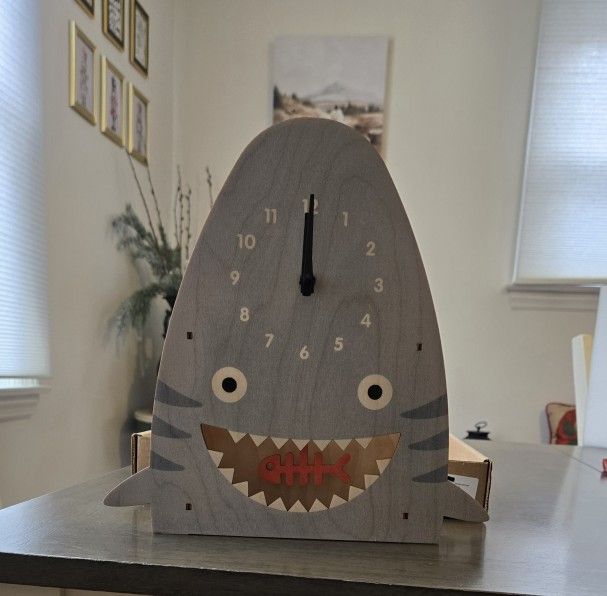 Wall Clock -Shark- Pendulum Style - Wooden