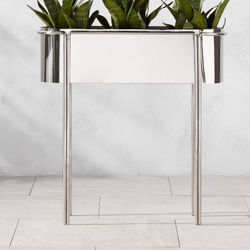 CB2 Stainless Steel Raised Planter Or Cooler