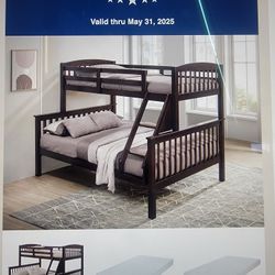 New Twin Over Full Bunk Bed Bundle In Grey 