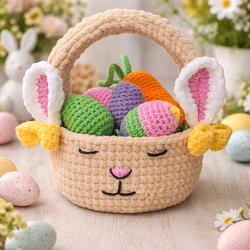 Handmade crochet Easter Basket