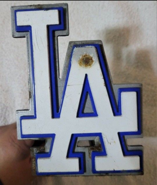 LOS ANGELES DODGERS CUSTOM HITCH COVER IN GOOD USED CONDITION MADE OF STEEL