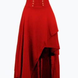 Halloween Steampunk Corset Skirt Red NEW