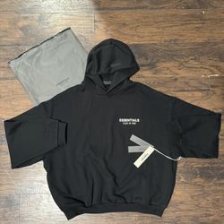 Fear of God Essentials Hoodie Black/White *Medium*