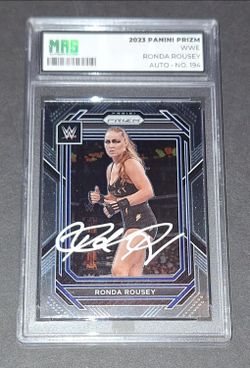 🔥 Ronda Rousy autographed card WWE Panini Prizm MAS COA 🔥