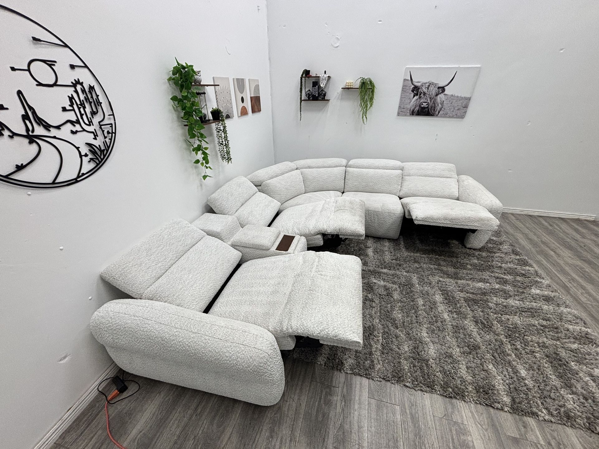 White Sectional Couch Recliner - Free Delivery