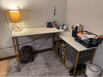 Golden white convertible, Desk